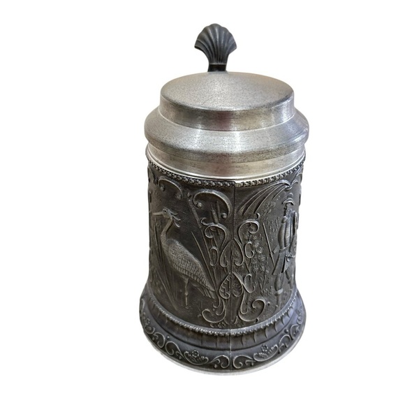 Vtg. Ha ha rein zinn german pewter hunting scene Drinkware Set marked - Picture 6 of 15